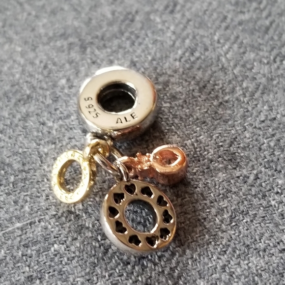 Pandora Triple Monogram & Logo CZ Dangle Ch - Picture 4 of 10